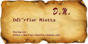 Dörfler Mietta névjegykártya